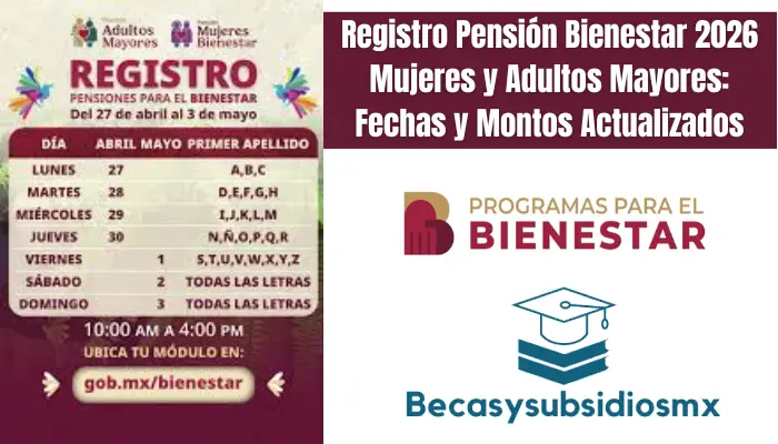 Registro Pensión Bienestar 2026 Mujeres y Adultos Mayores: Fechas y Montos Actualizados