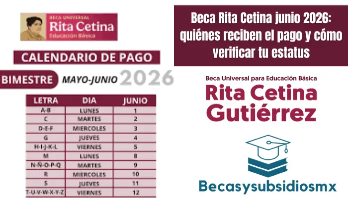 Beca Rita Cetina junio 2026: quiénes reciben el pago y cómo verificar tu estatus