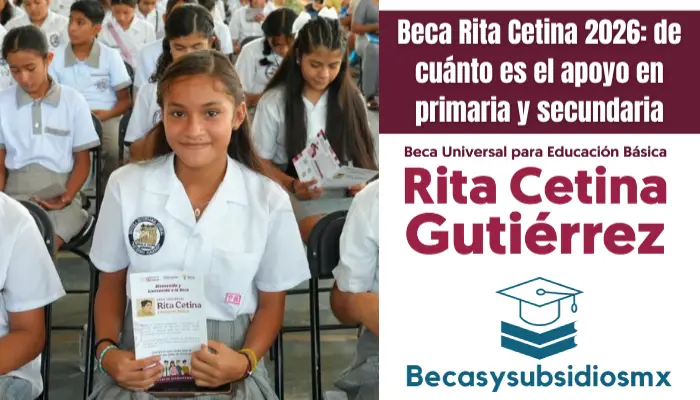 Beca Rita Cetina 2026: de cuánto es el apoyo en primaria y secundaria